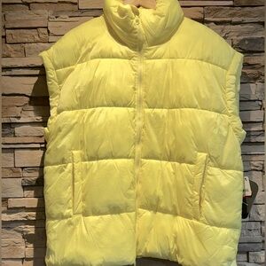 FP MOVEMENT In A Bubble Oversize Puffer Vest Color: Lemon Size:L NWT